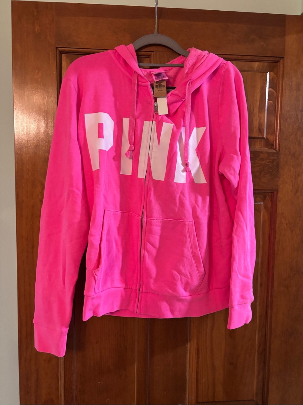 PINK Victoria's Secret Bright Pink Zip-Up Hoodie